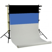 Falcon Eyes achtergrondsysteem SPK-3 met 3 rollen zwart/wit/blauw 1,35 x 11 m